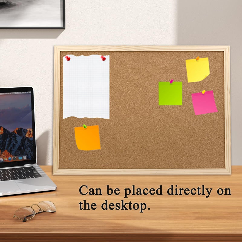 GDMINLO Cork Board Bulletin Board, 15.7""X 11.81"" pin Boards for Walls, Oak Wood Finish Frame, Wall Mounted Cork Board for Office Home and School(Pins, Eye Bolts, gaskets, Screws) - Image 4